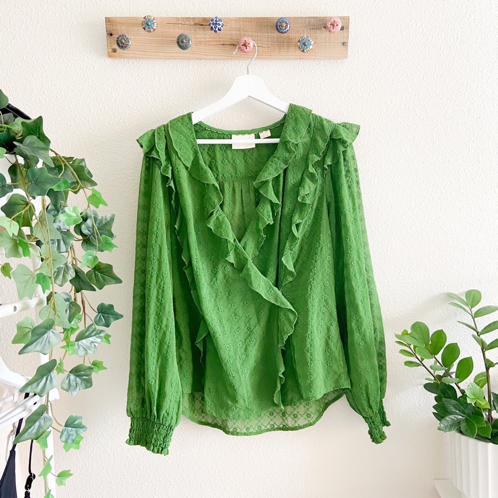 Maeve | Anthropologie Long Sleeve Chiffon Blouse